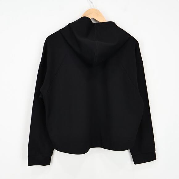 NWT Madewell Ponte Relaxed Fit Stretch Hoodie Sweatshirt Jet Black Size Large - Picture 4 of 9